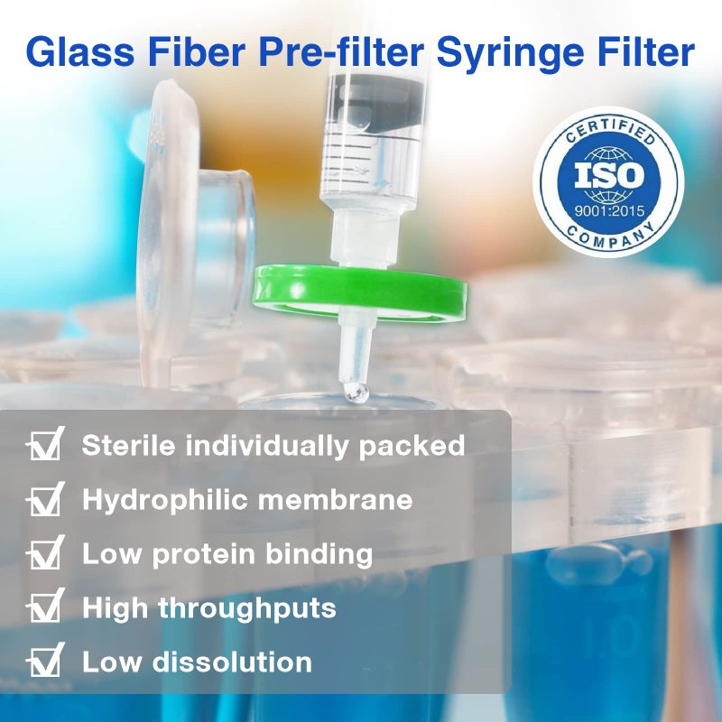 SimPure Sterile Syringe Filter PES 10 Pack, 0.22um Pore Size, 33mm Membrane Diameter, Hydrophilic Filtration High Throughput Sterile Packed Individually - Image 4
